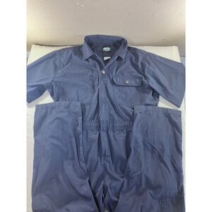 KEY Workwear Coveralls Jumpsuit Navy Blue Men L Short Short Sleeve Cotton Poly